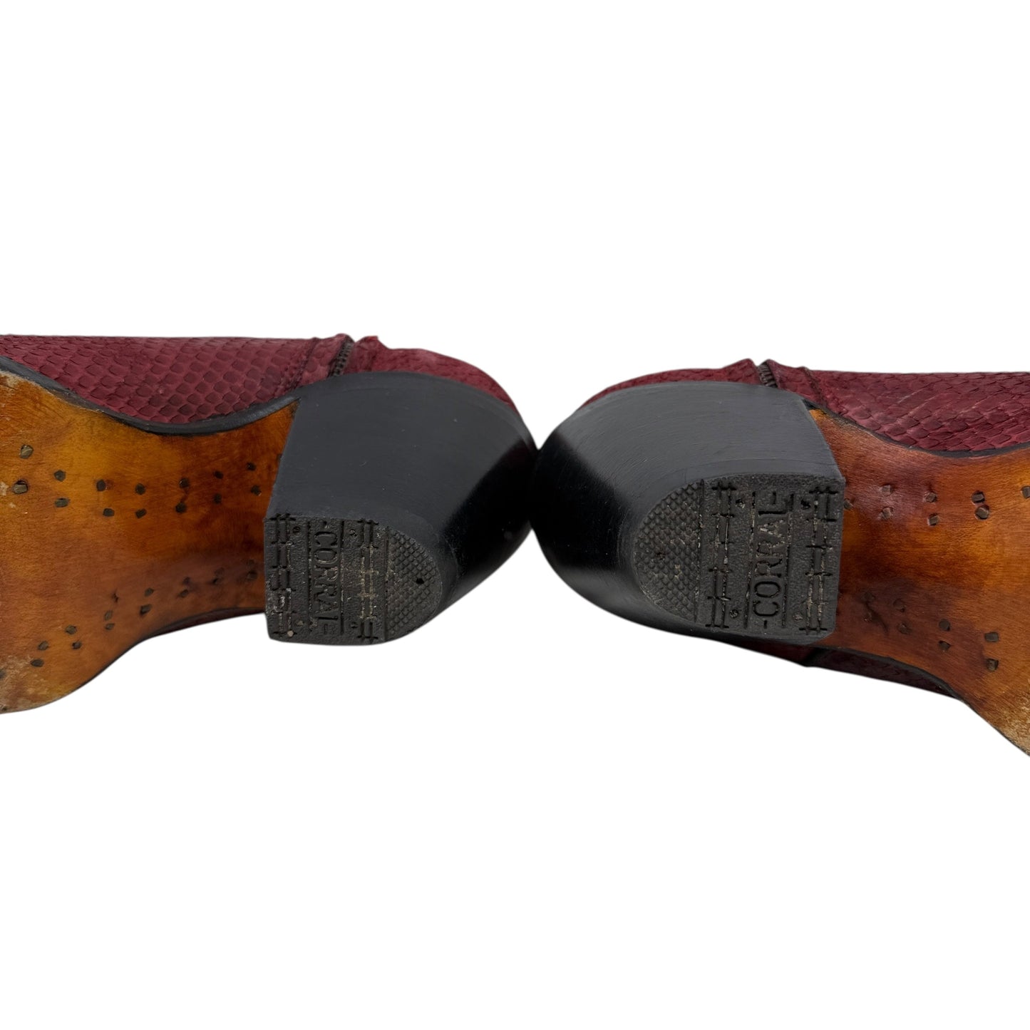 Python Western Short Boots By Corral In Red, Size: 7.5