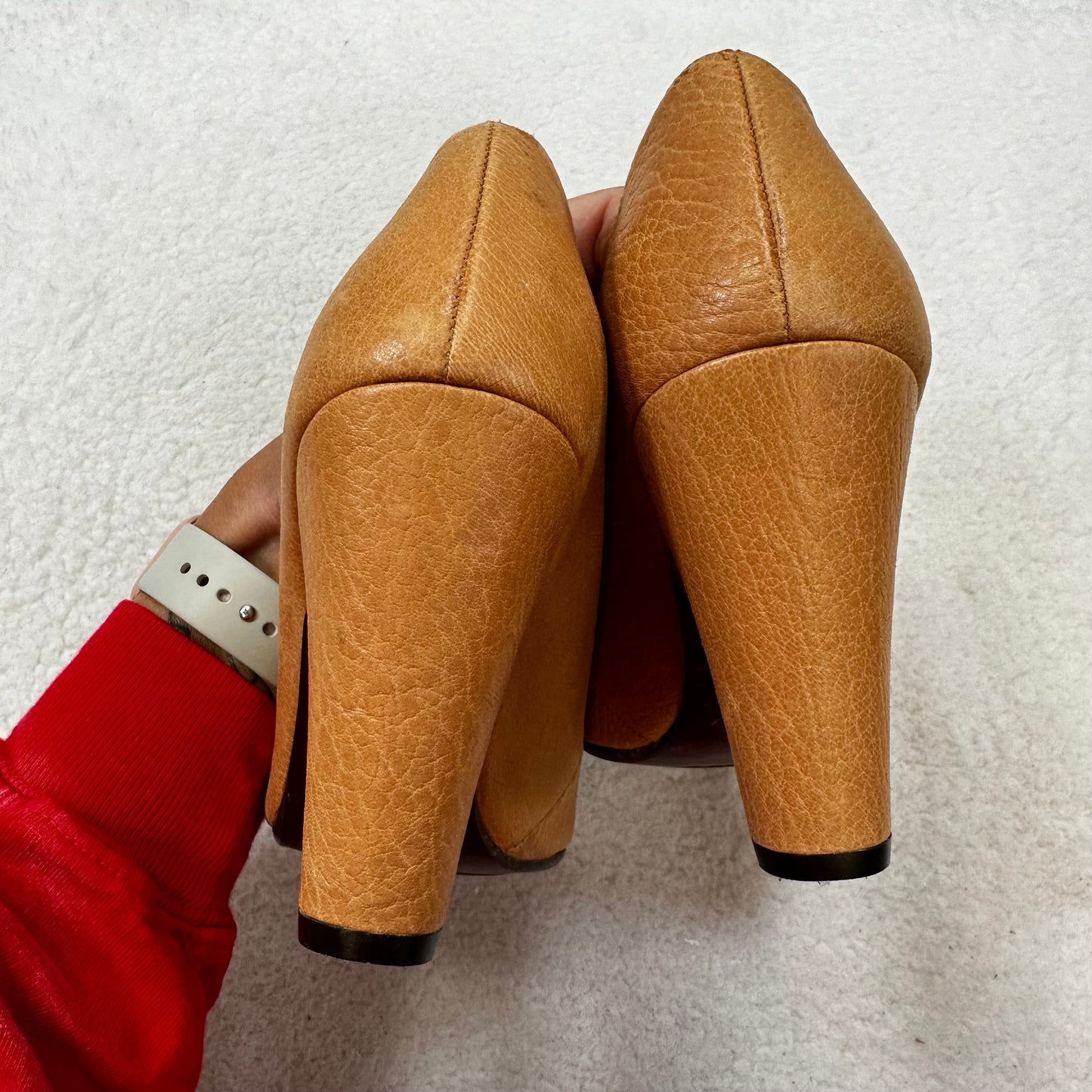 Tan Shoes Heels Block CHIE MIHARA, Size 7.5