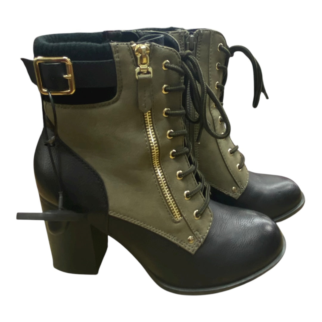 Boots Ankle Heels By Apt 9 In Black & Green, Size:7.5