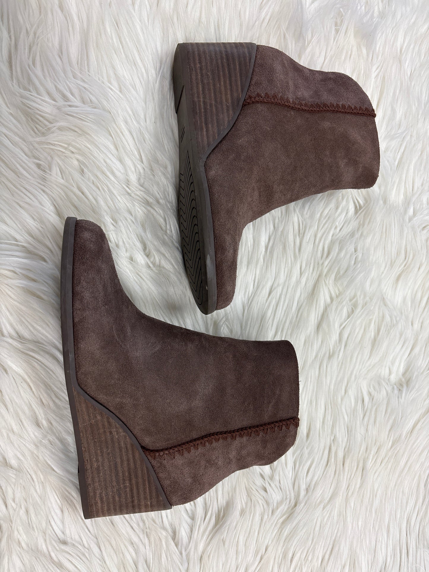 Boots Ankle Heels By Toms In Brown, Size:7