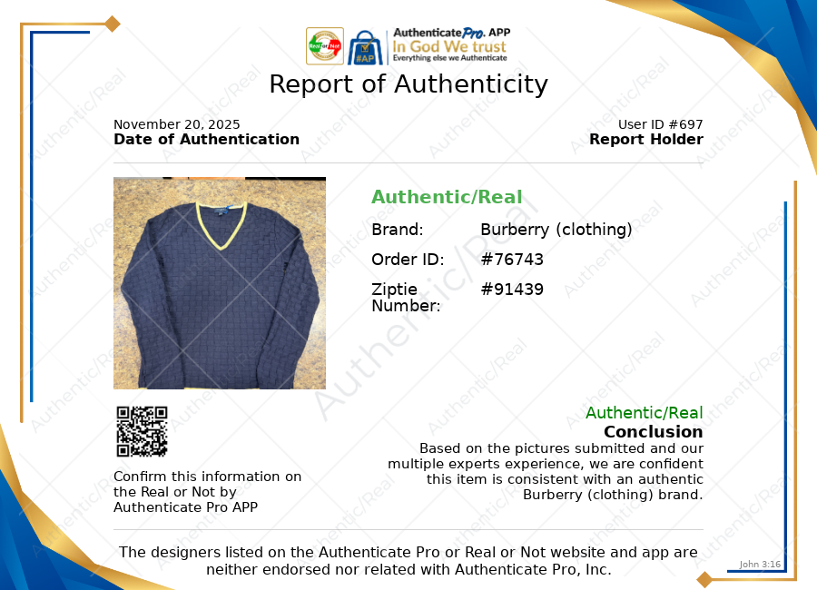 Sweater Luxury Designer By Burberry In Navy, Size: M