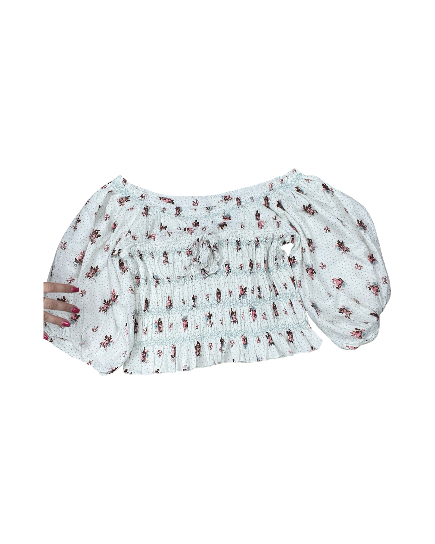 Top 3/4 Sleeve By Anthropologie In Blue & White, Size:Xl