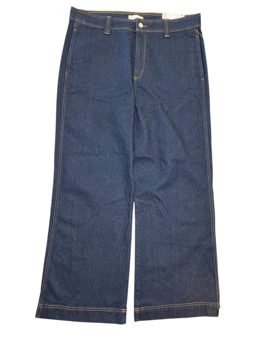 Jeans Wide Leg By Loft In Blue Denim, Size:14