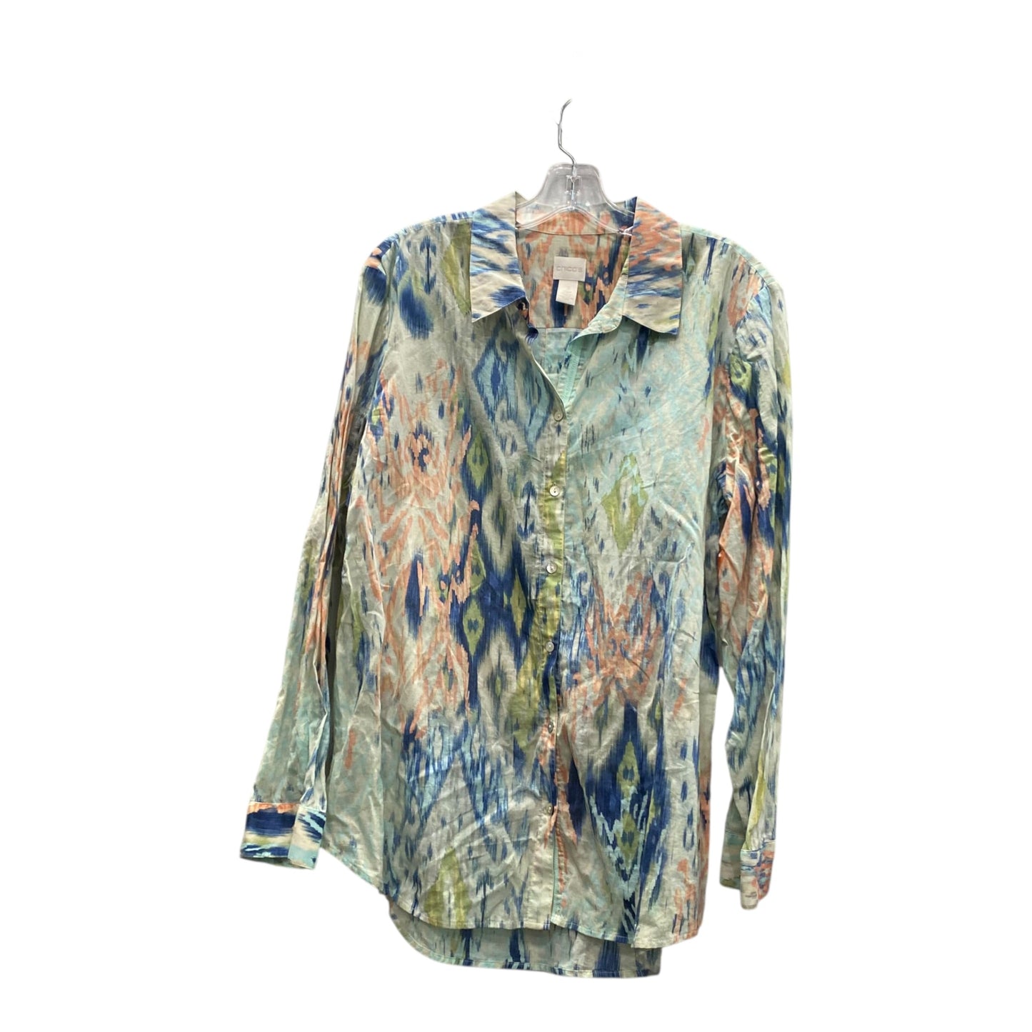 Top Ls By Chicos In Blue & Green, Size:Xl