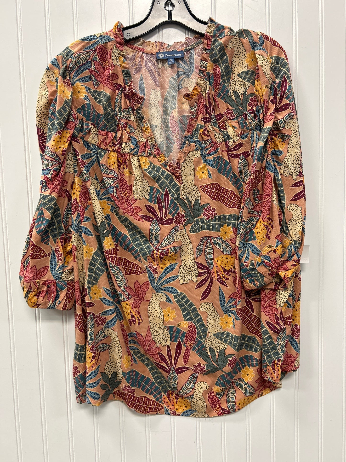 Top Ss By Democracy In Floral Print, Size:3X
