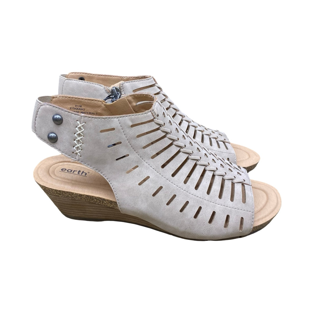 Sandals Heels Wedge By Earth In Brown, Size:9.5