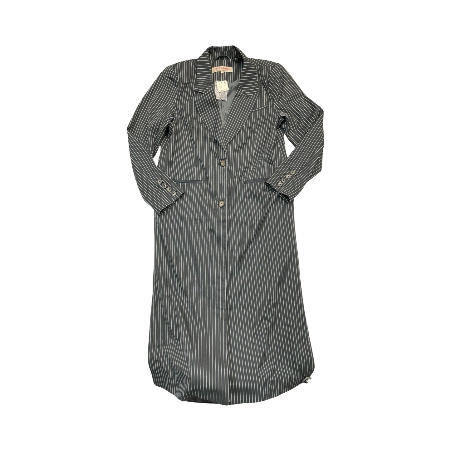 Coat Trench Coat By Free People In Striped Pattern, Size:L