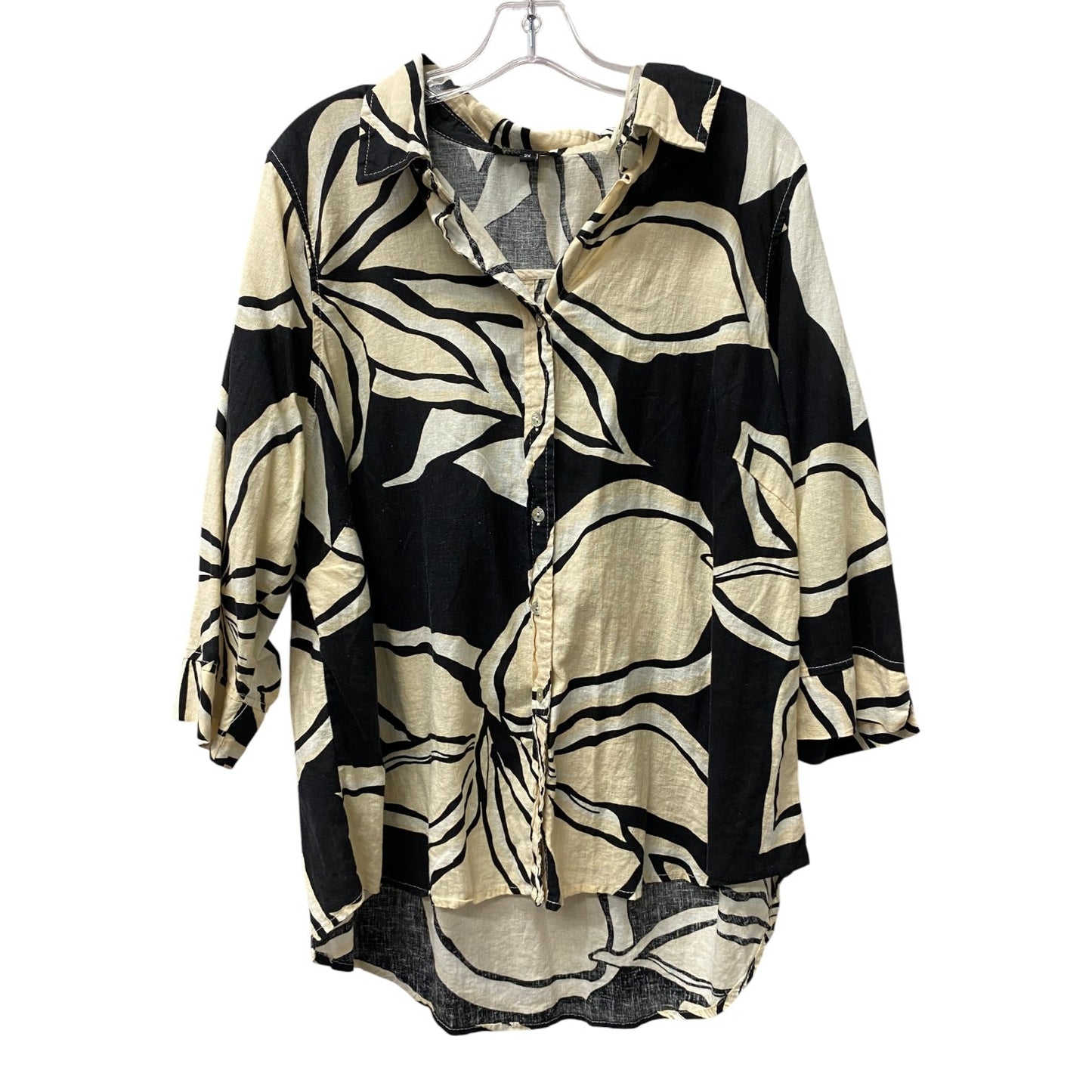 Top 3/4 Sleeve By Rachel Zoe In Tan, Size:2X