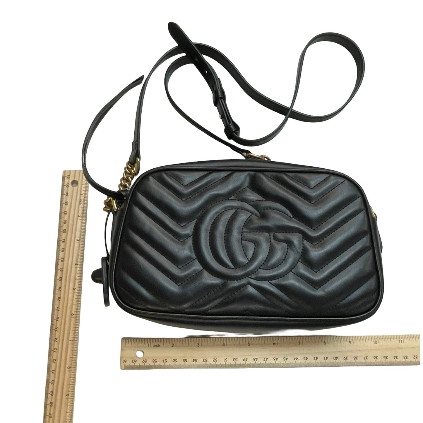 Handbag Luxury Designer By Gucci In Black, Size:Small