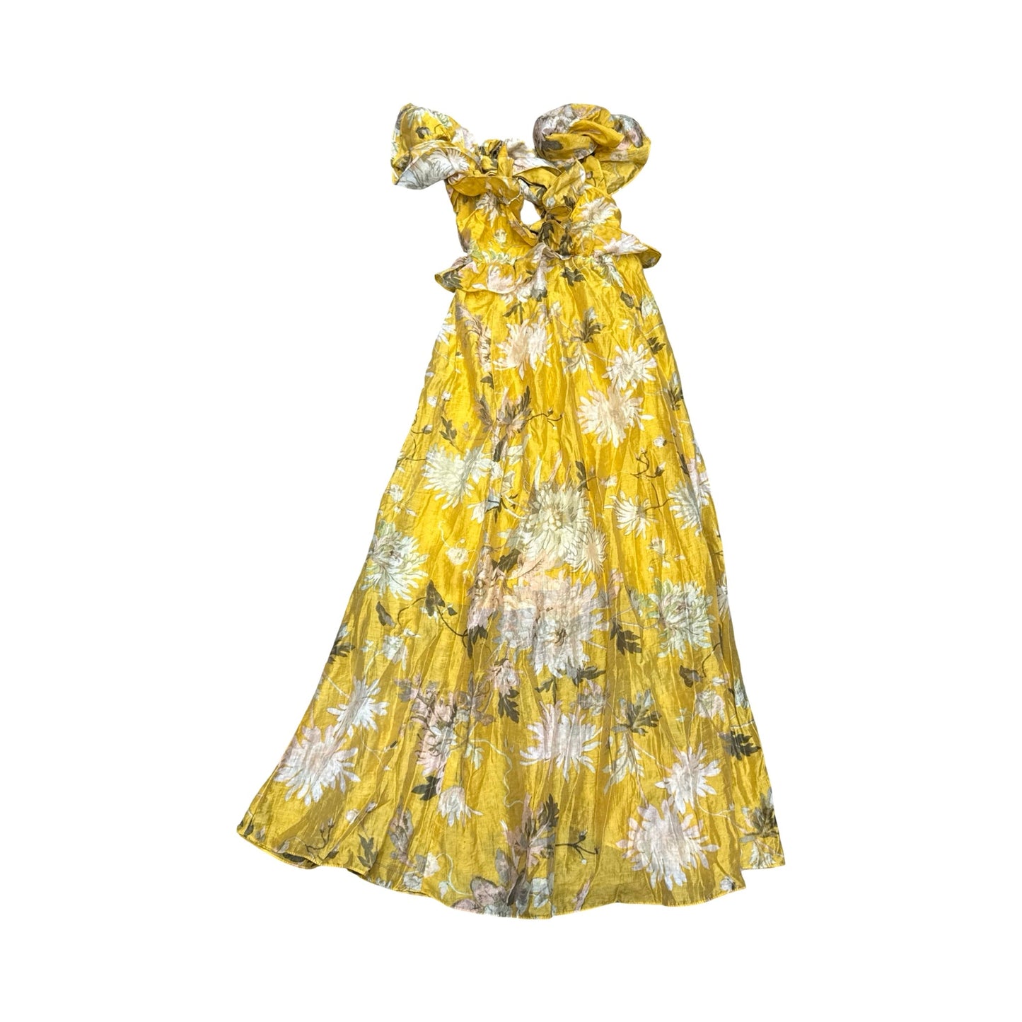 Dress Party Midi By H&M In Yellow, Size:Xs