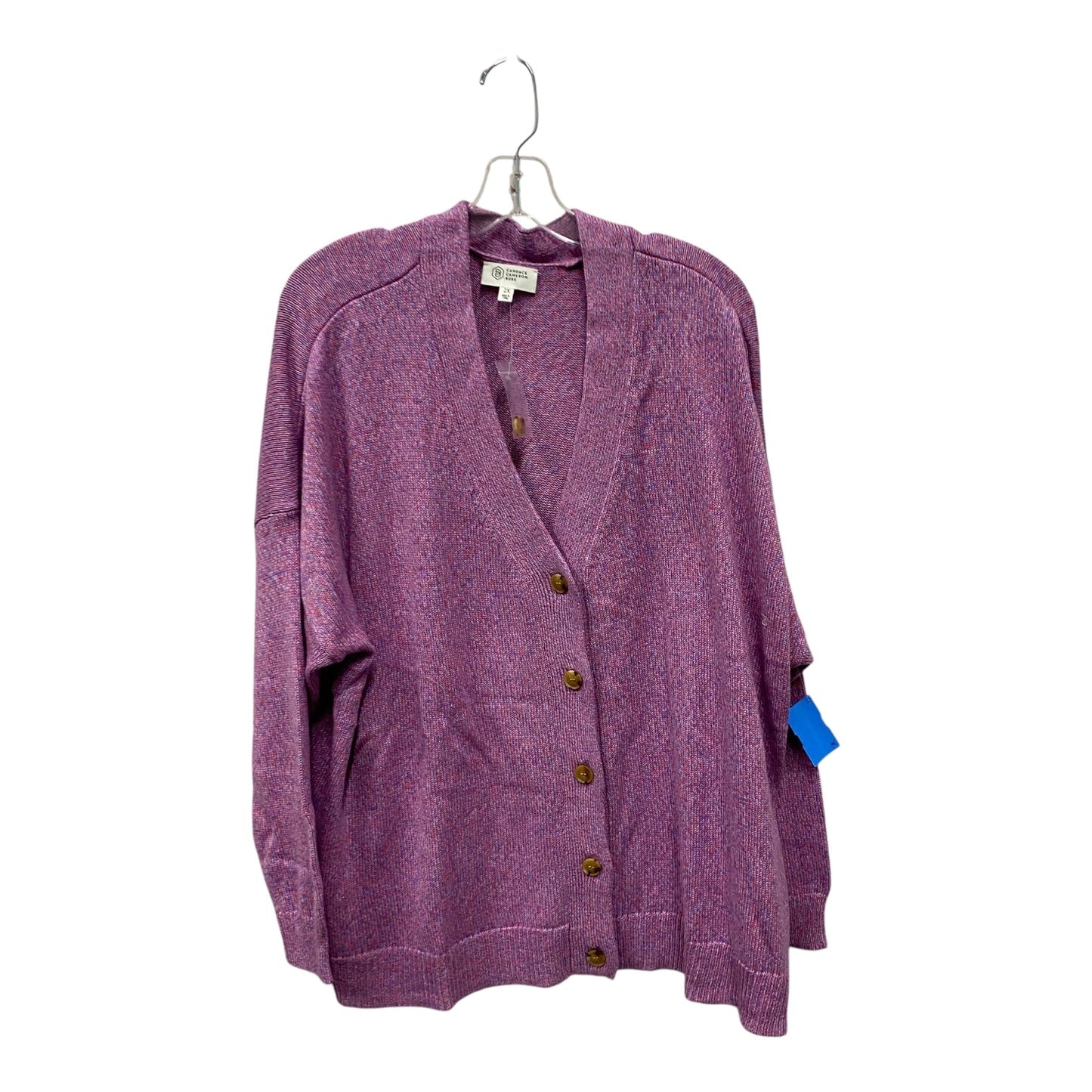 Sweater Cardigan By Cme In Purple, Size:2X