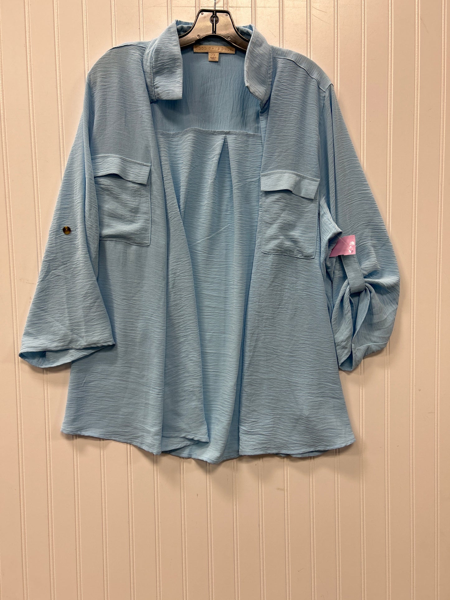 Top Ls By Cmc In Blue, Size:2X