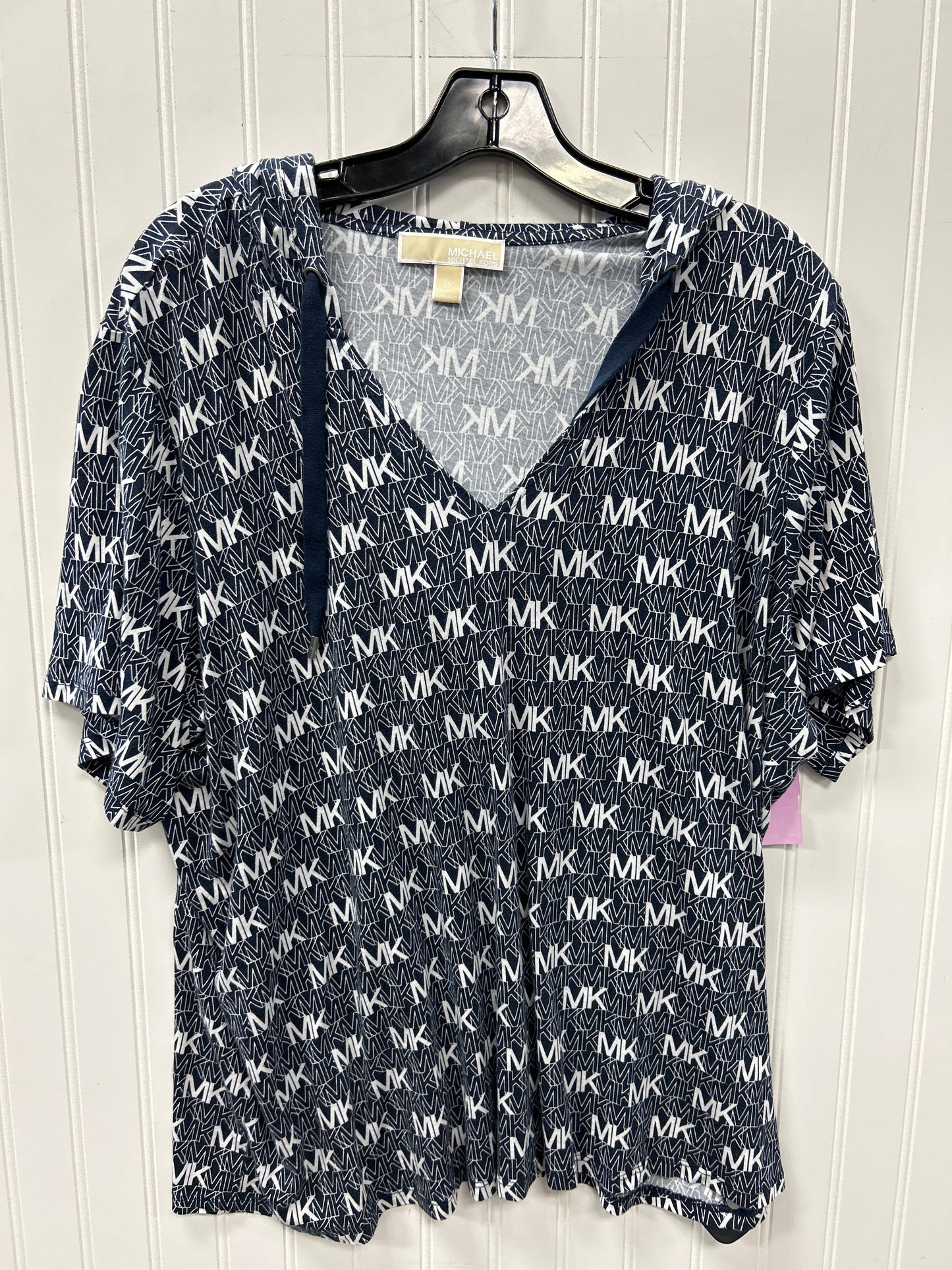Top Ss By Michael By Michael Kors In Blue, Size:2X