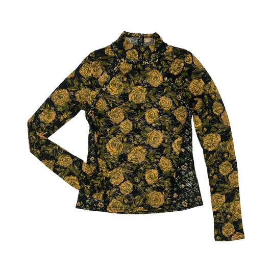 Top Ls By Free People In Black & Yellow, Size:L