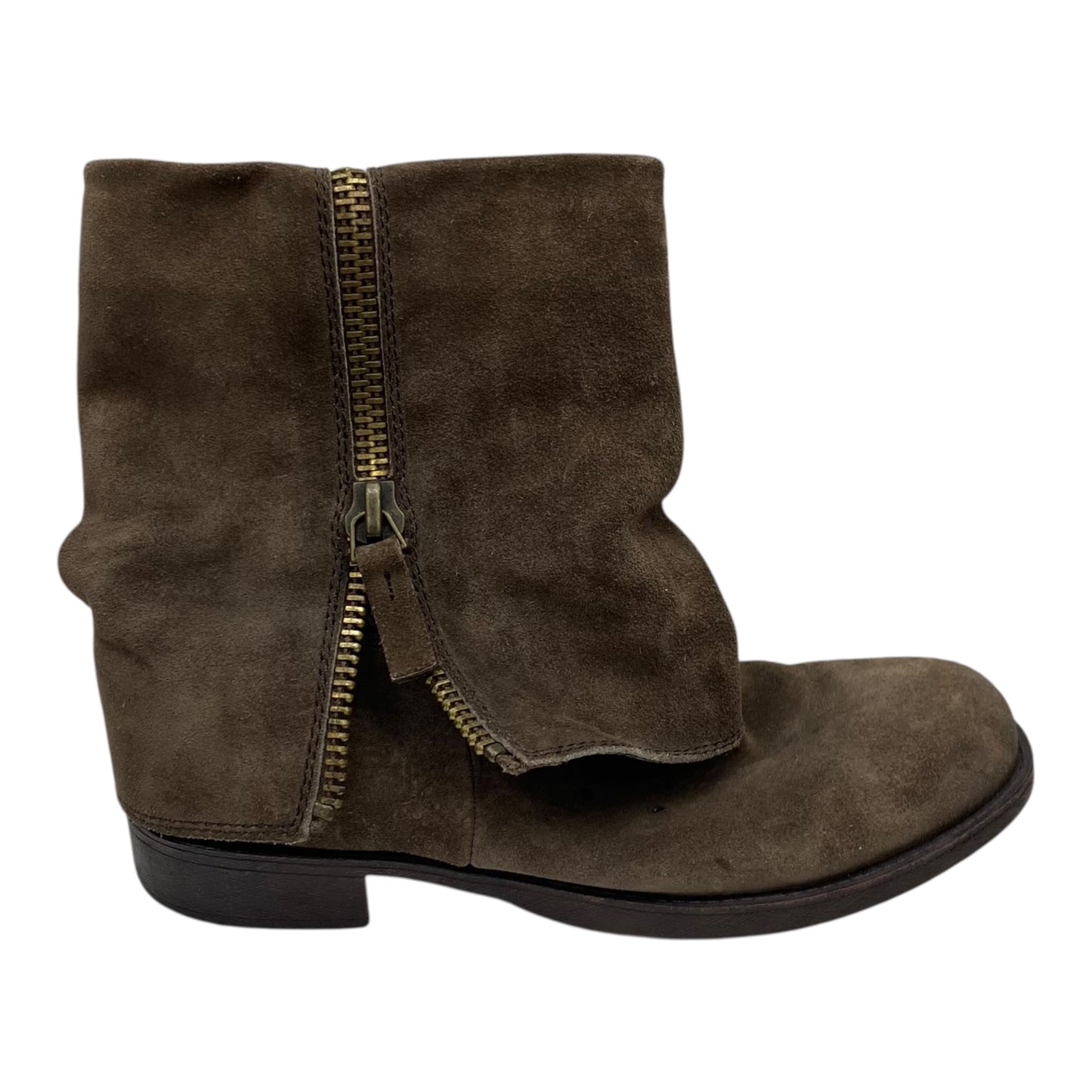 Boots Mid-Calf Flats By Nine West In Brown, Size:8