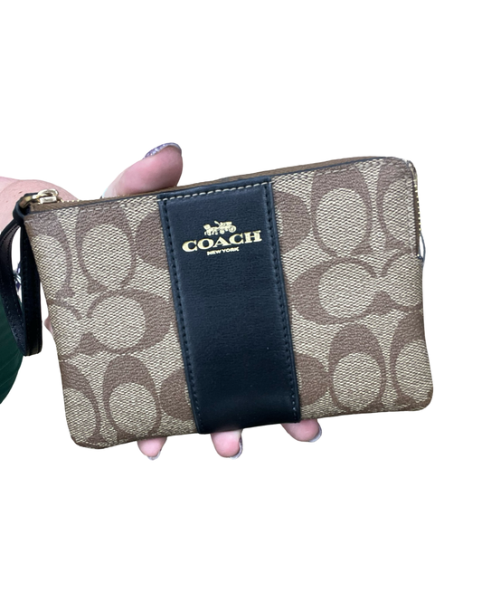 Wristlet Designer By Coach In Black & Brown, Size:Small