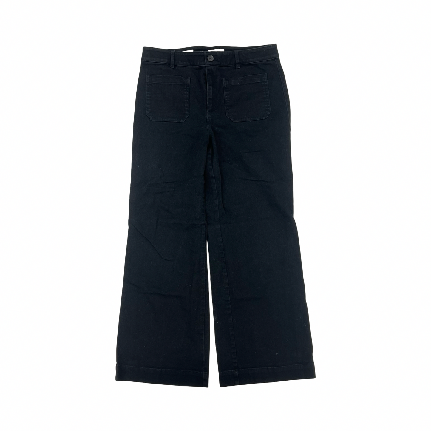 Jeans Wide Leg By Loft In Black Denim, Size:8