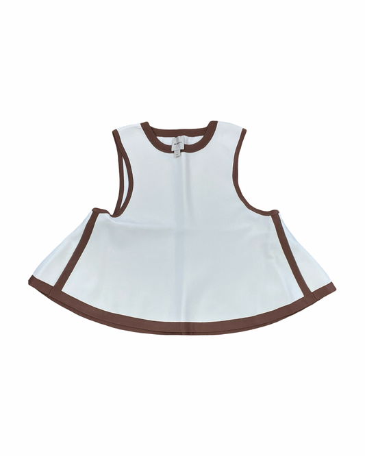 Top Sleeveless By Maeve In Brown & Cream, Size:L