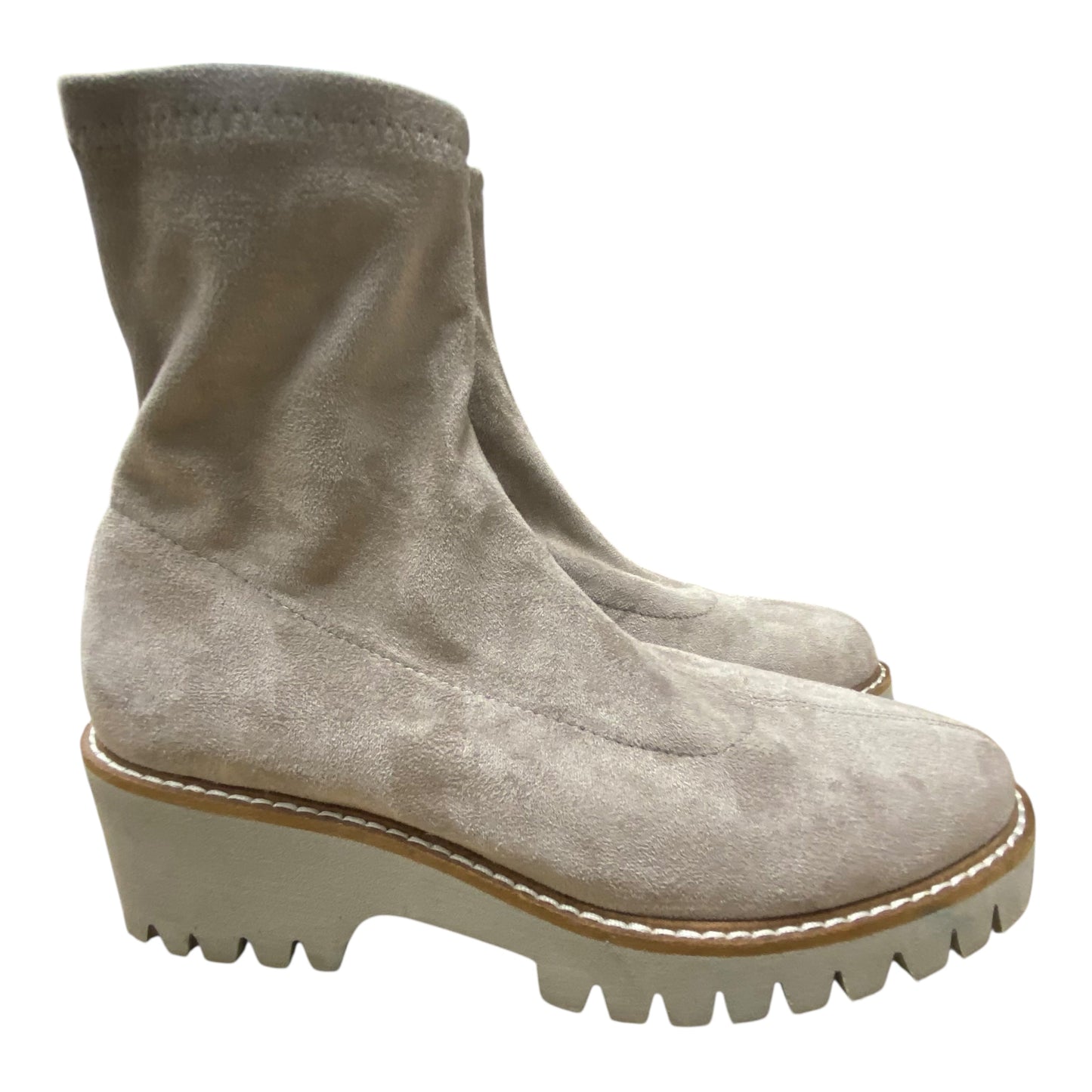 Boots Ankle Heels By Coconuts In Taupe, Size:6