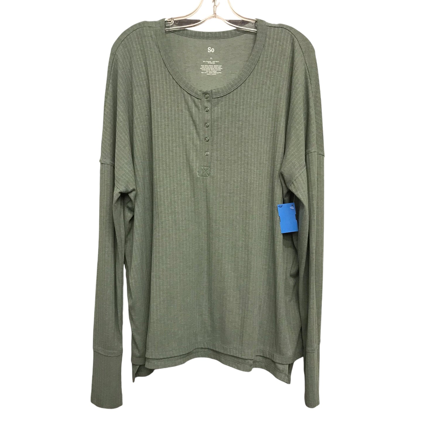 Top Ls By So In Green, Size:Xl