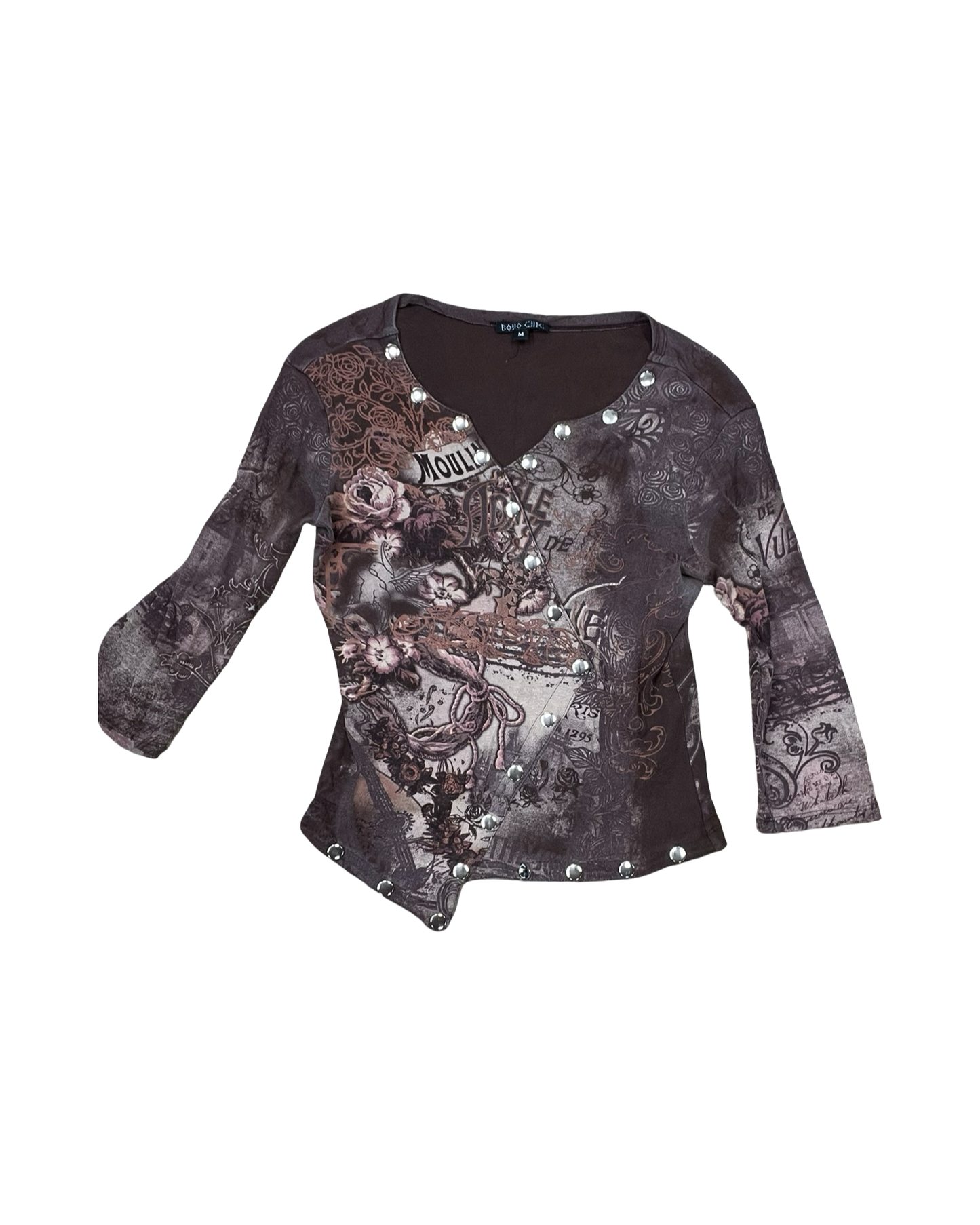 Top 3/4 Sleeve By Clothes Mentor In Brown, Size:M
