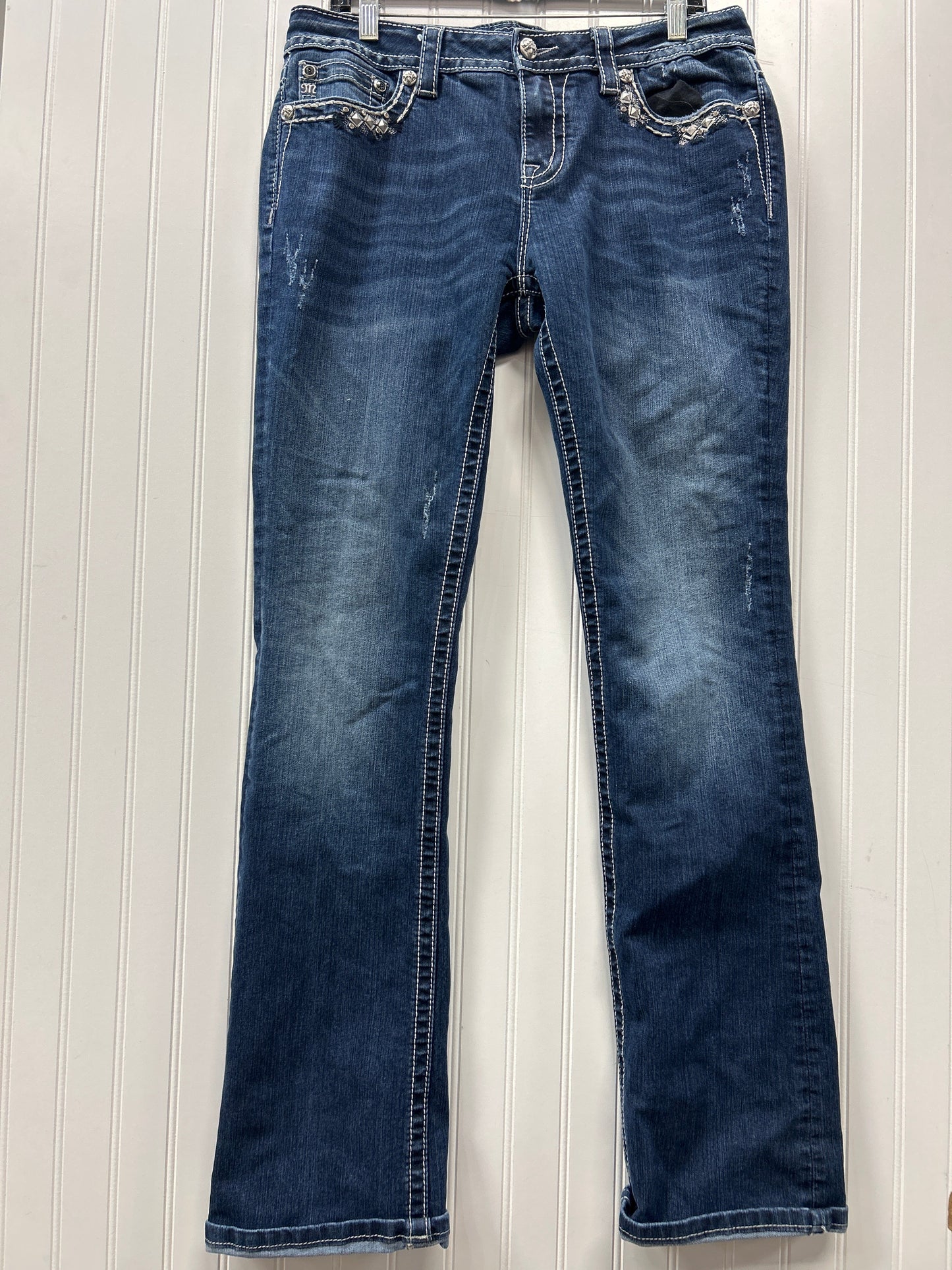 Jeans Boot Cut By Miss Me In Blue Denim, Size:14