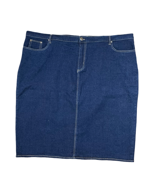 Skirt Midi By Clothes Mentor In Blue Denim, Size:3X