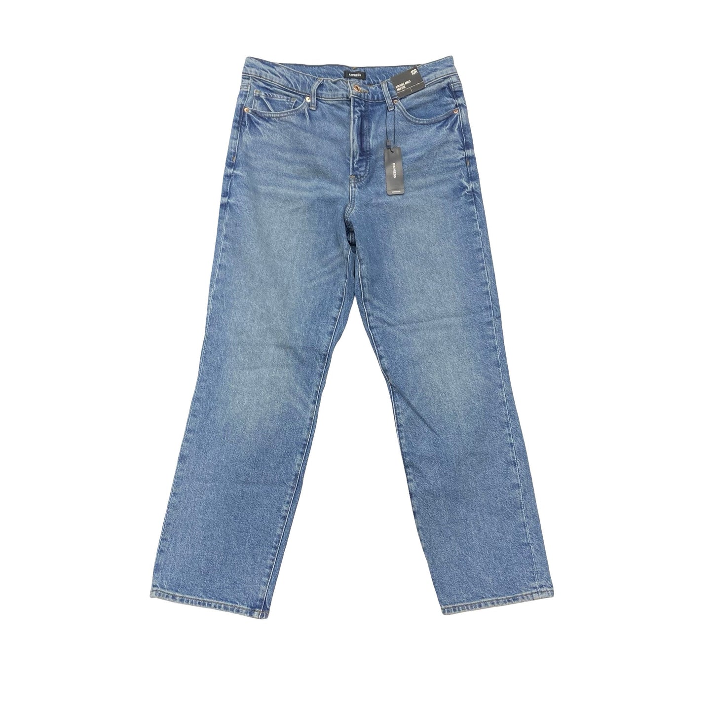 Jeans Straight By Express In Blue Denim, Size:10