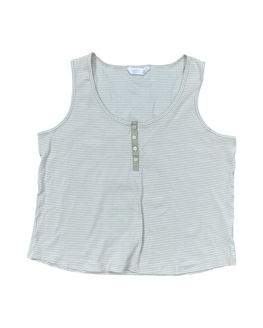 Tank Top By Lc Lauren Conrad In Tan & White, Size:1X