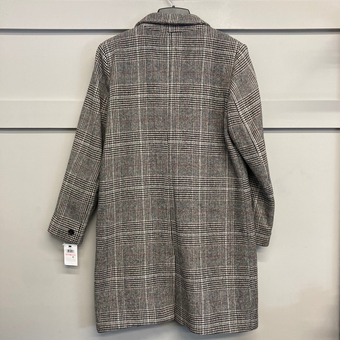 Coat Wool By Cole-Haan In Black & Red, Size:M