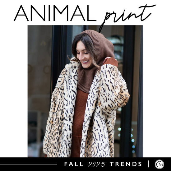 Women in animal print jacket