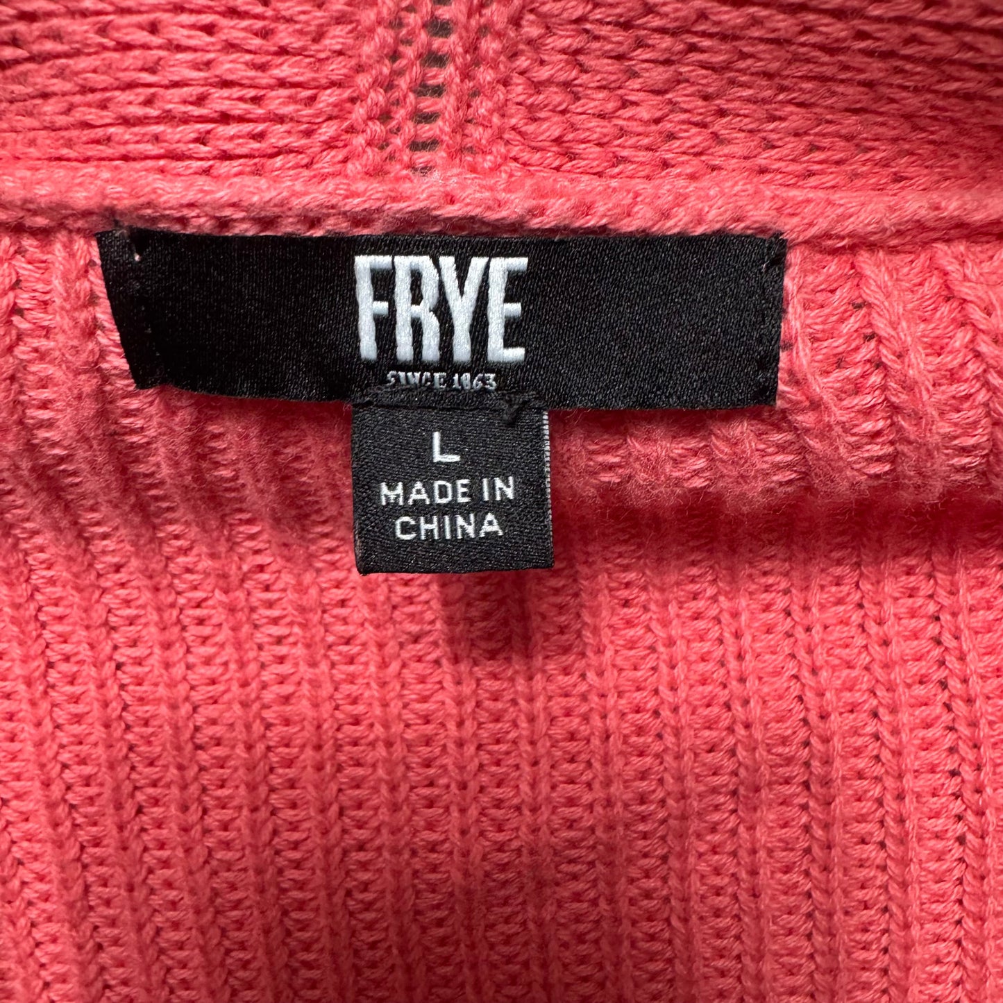 Sweater Cardigan Designer By Frye In Coral, Size: L
