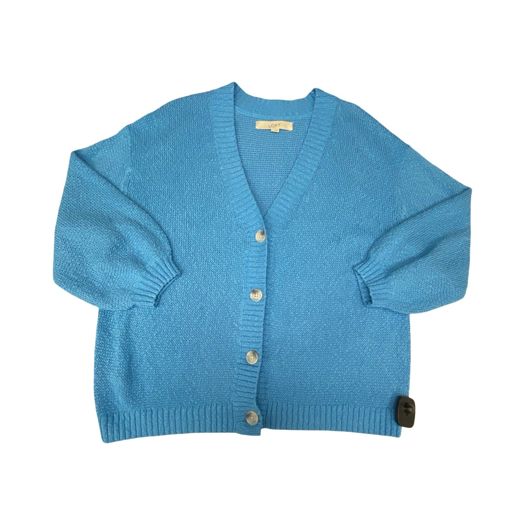 Sweater Cardigan By Loft In Blue, Size:L