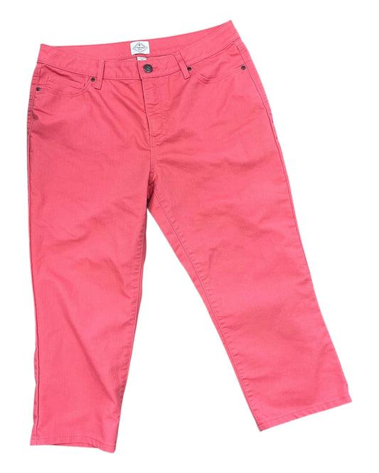 Jeans Cropped By St Johns Bay In Coral, Size:16