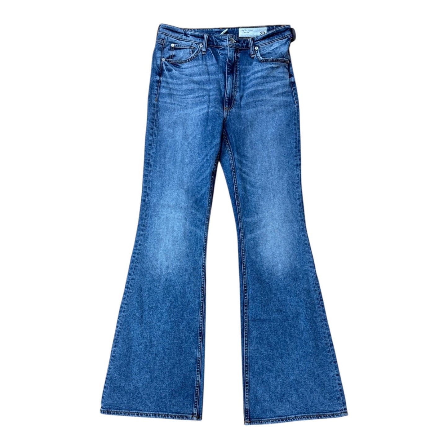 Jeans Boot Cut By Rag And Bone In Blue Denim, Size:8