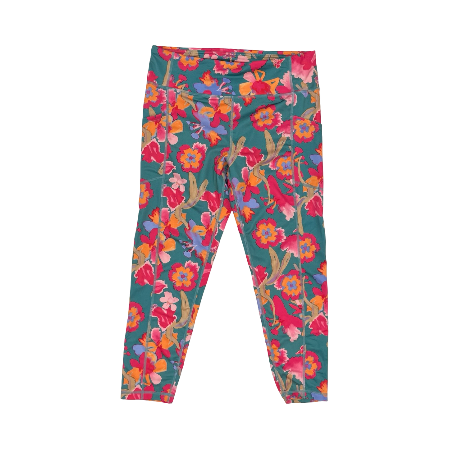 Athletic Leggings By Pro Player In Floral Print, Size:L