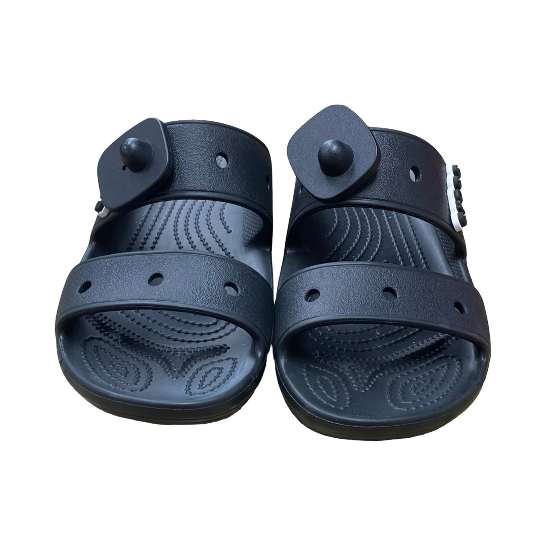 Sandals Flats By Crocs In Black, Size:9