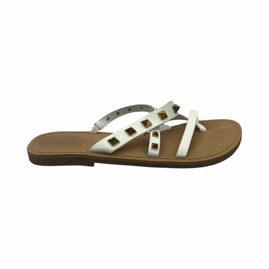 Sandals Flats By Nine West In White, Size:7.5