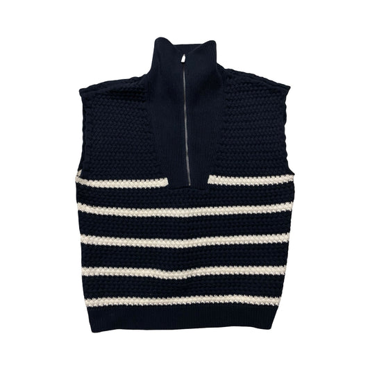 Sweater Ss By John + Jenn In Blue & White, Size:Xl