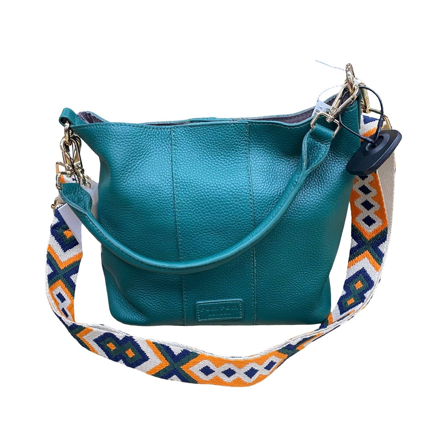 Handbag Leather By Pom Pom In Green, Size:Medium