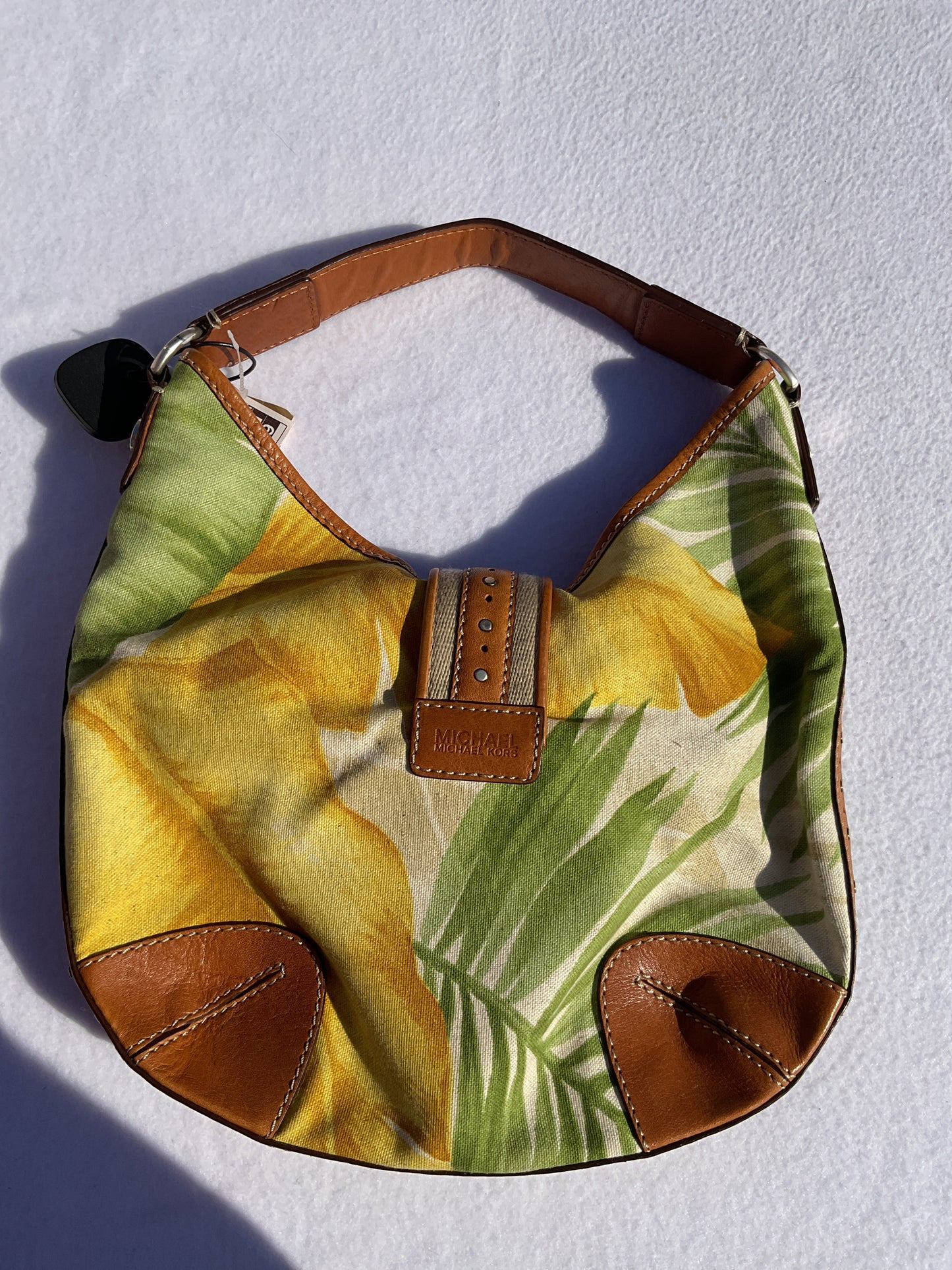 Handbag Designer By Michael Kors In Yellow, Size:Medium