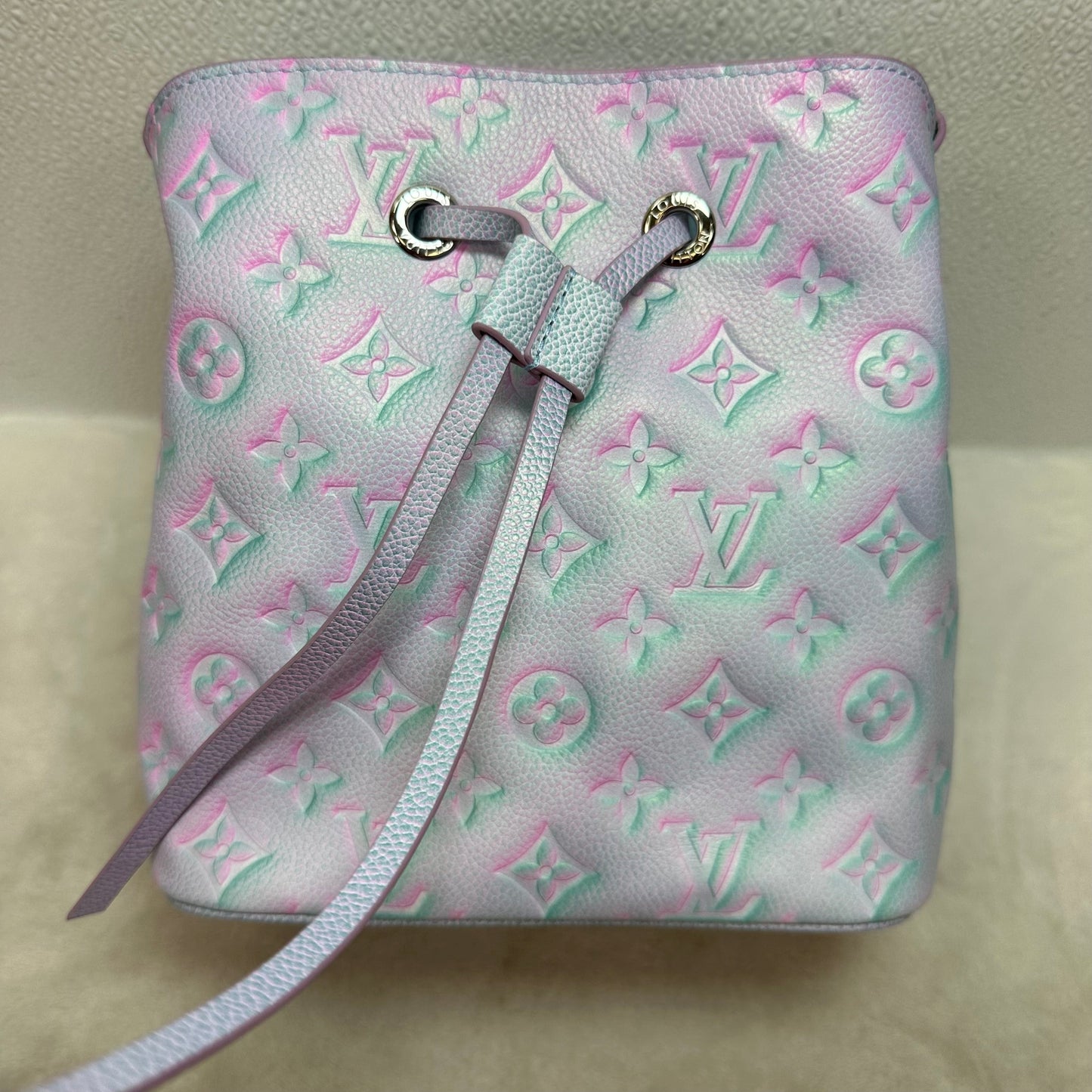 Limited edition NéoNoé BB bucket bag in Lilas Monogram Empreinte Summer Stardust leather Luxury Designer By Louis Vuitton, Size: Small