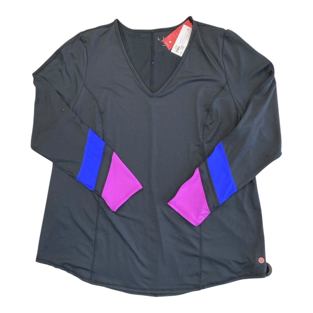 Athletic Top Ls Crewneck By Livi Active In Multi, Size:1X