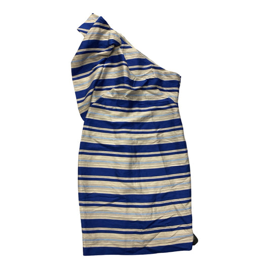 Dress Party Midi By Banana Republic In Blue & Tan, Size:12