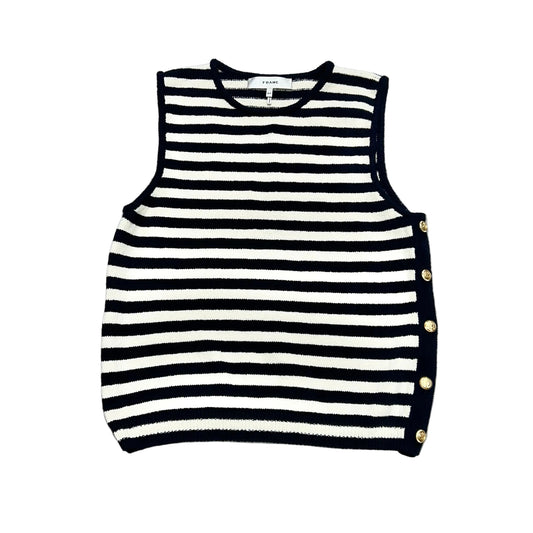 Top Sleeveless By Frame In Striped Pattern, Size: S