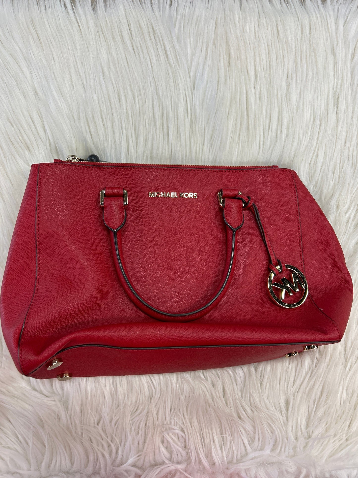 Handbag Designer By Michael Kors In Red, Size:Medium