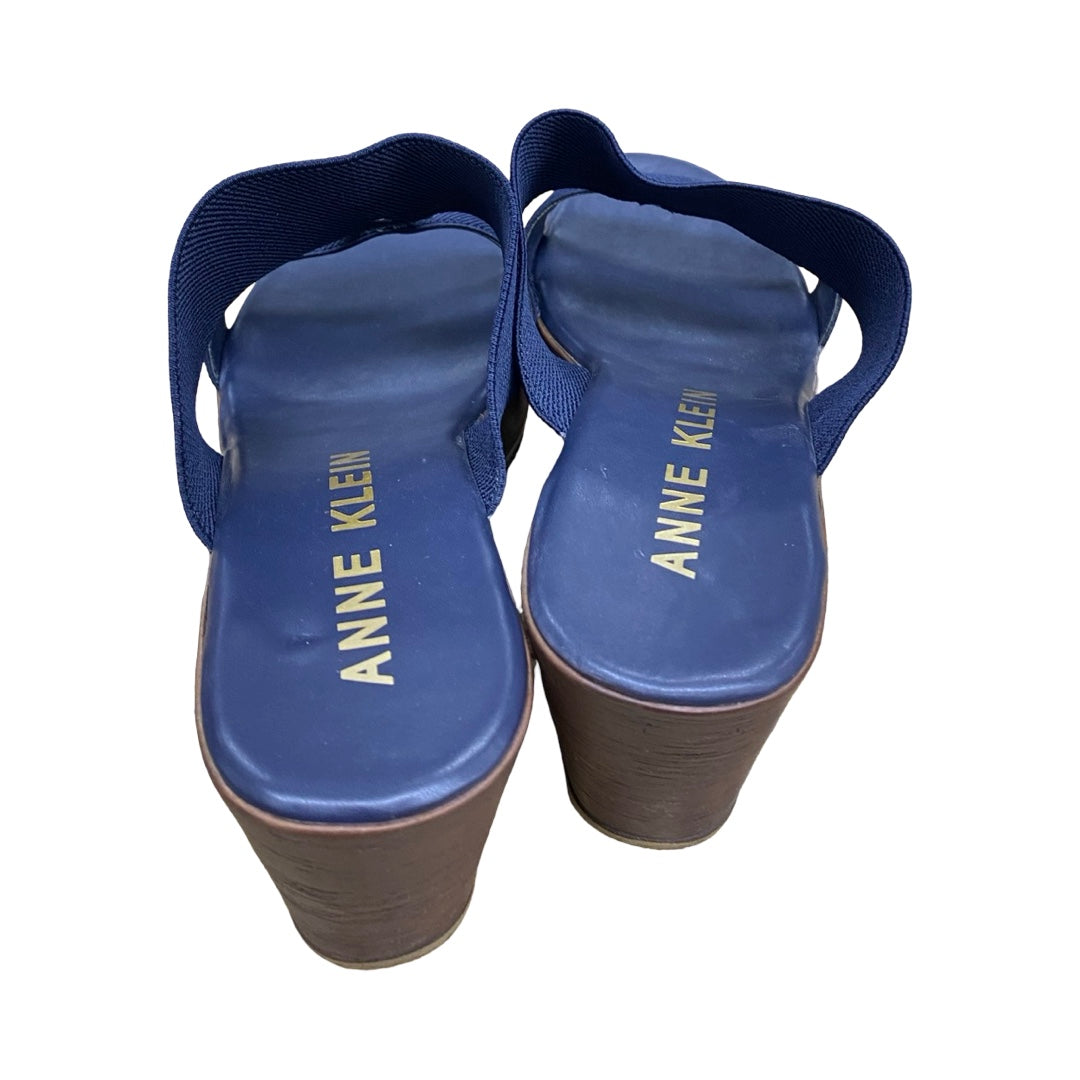 Sandals Heels Wedge By Anne Klein In Navy, Size:9