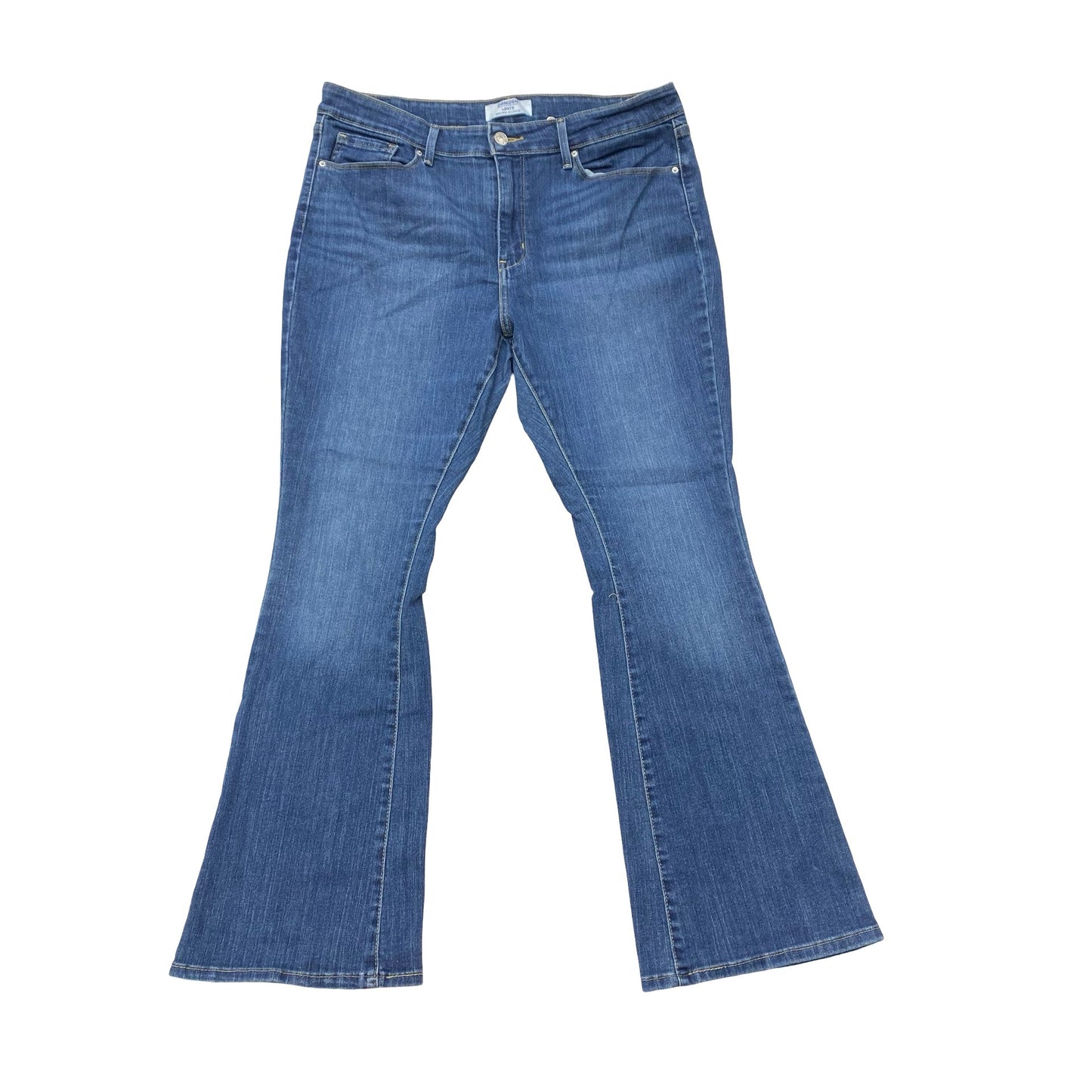 Jeans Boot Cut By Levis In Blue Denim, Size:14