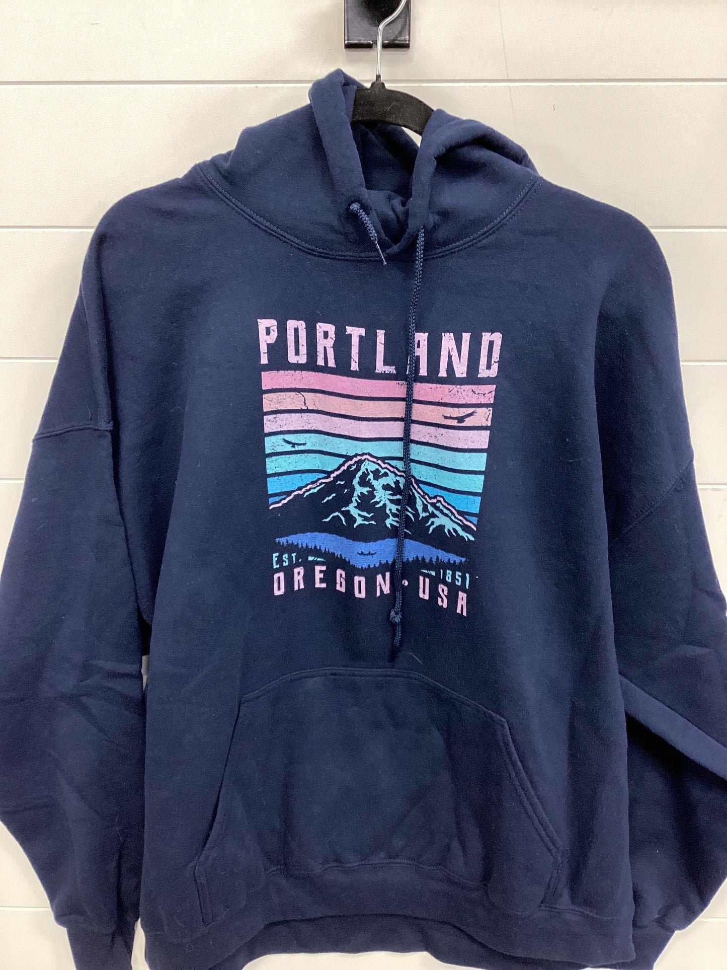 Sweatshirt Hoodie By Gildan In Navy, Size:2X