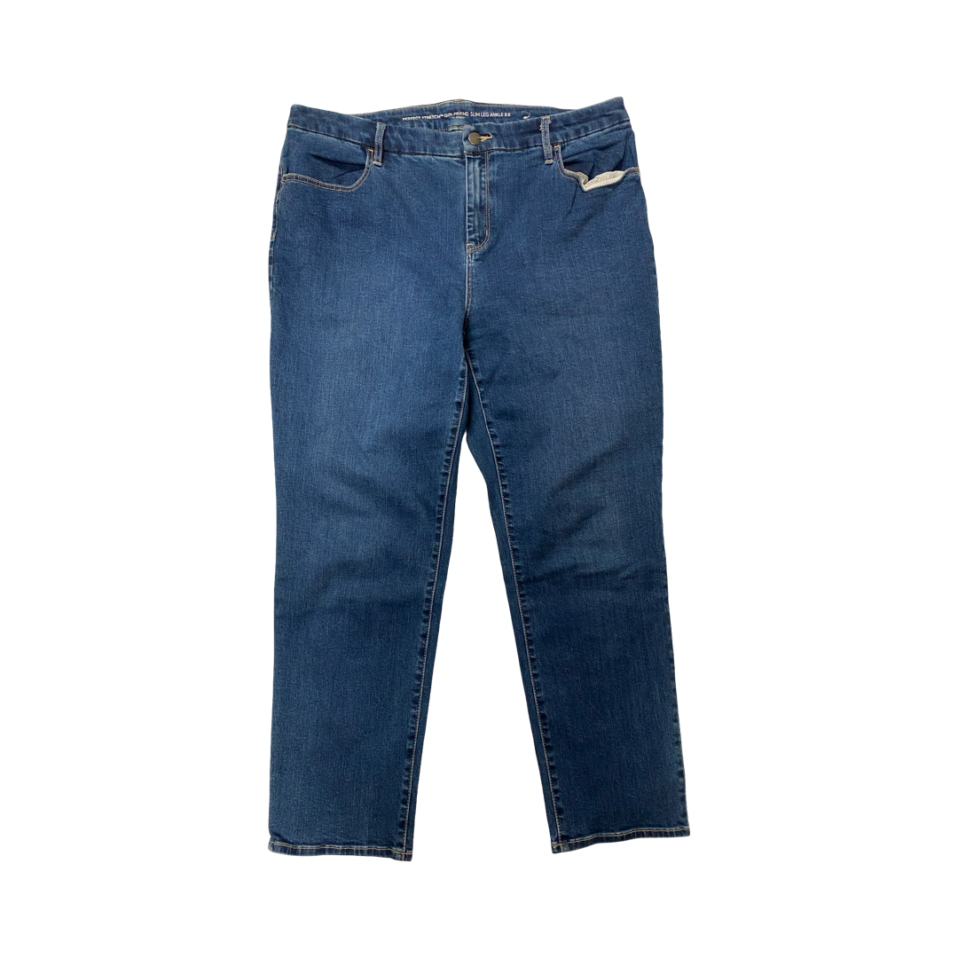 Jeans Straight By Chicos In Blue Denim, Size:14
